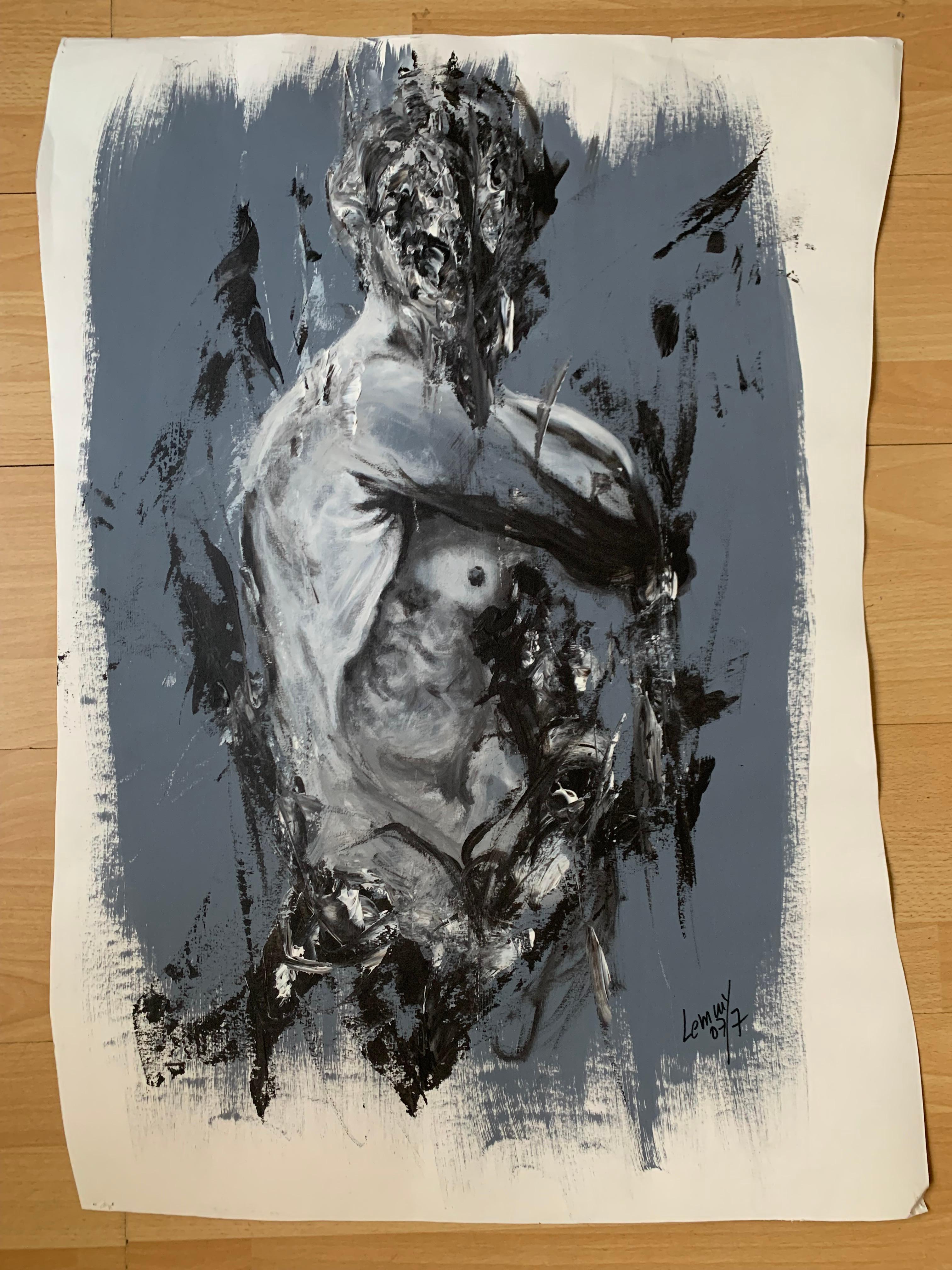Lemmy Gonthier - Body 2
Acrylic
Numbered and signed lower right of the work
Dimensions: 77 x 68

The human body is at the center of Lemmy's work. His taste for large formats requires precision
striking anatomy. The movement that is suggested in each