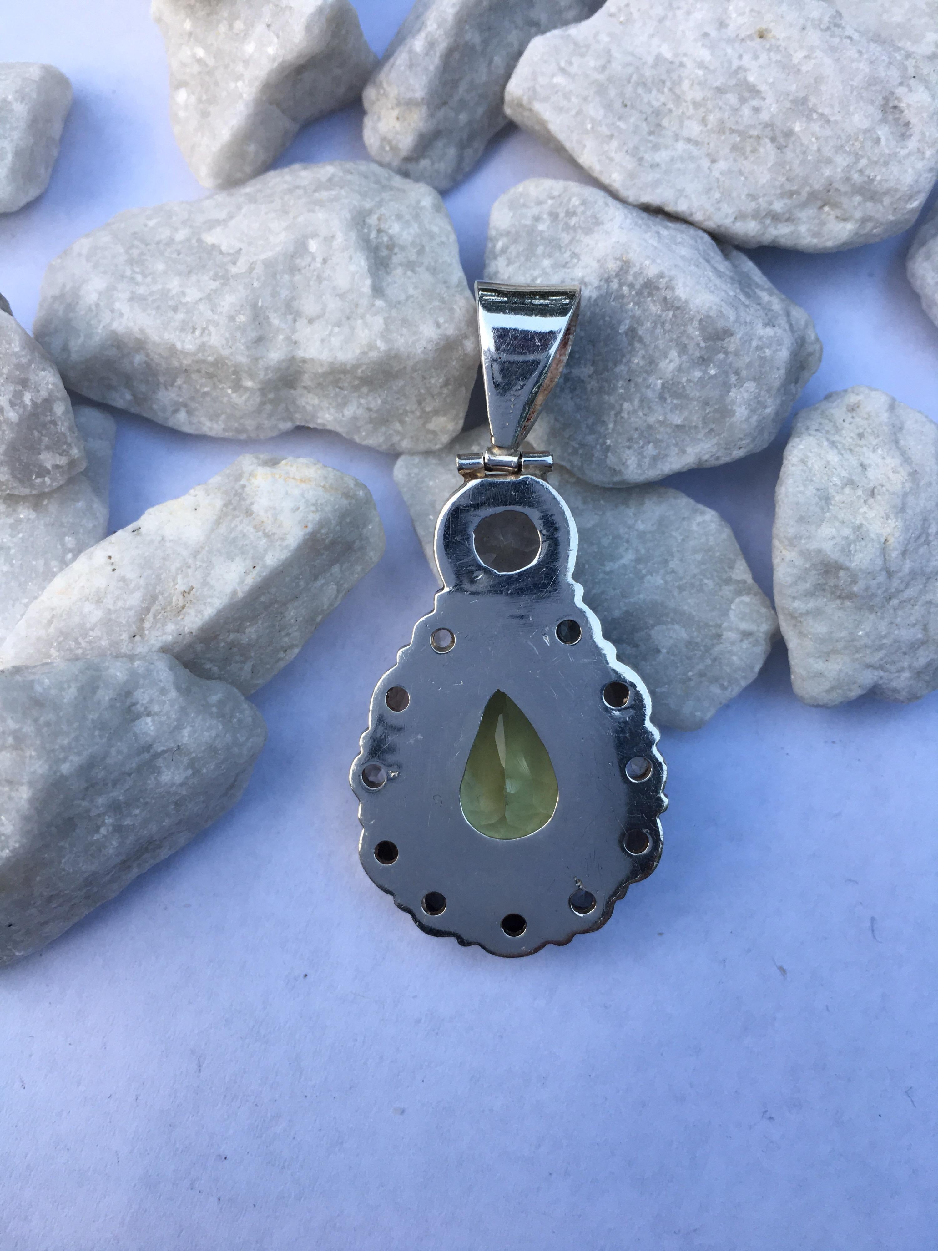 Lemon and Smokey Quartz, Rock Crystal Pendant For Sale 7