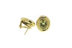 Lemon Citrine Hammered Finish 14 Karat Yellow Gold Earrings