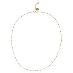 Zitronenfarbene natürliche Diamant Perlen 14k Gold Rosary Halskette