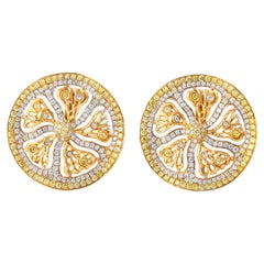 Ohrringe aus 18 Karat Gelbgold mit Zitronen-Diamant