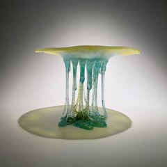 "Lemon!" Fluorescent Murano Glass Jellyfish, Venice, Handmade in Italy, 2025