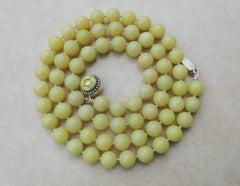 Lemon Jade Serpentine Necklace