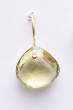 Lemon Quartz and 18k Gold Drop Earrings