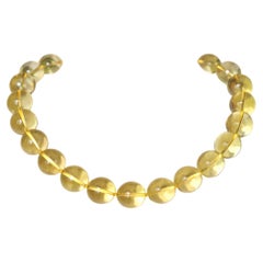 Lemon Quartz Beaded Necklace by Noblesse Oblige Studio, 18in, USA