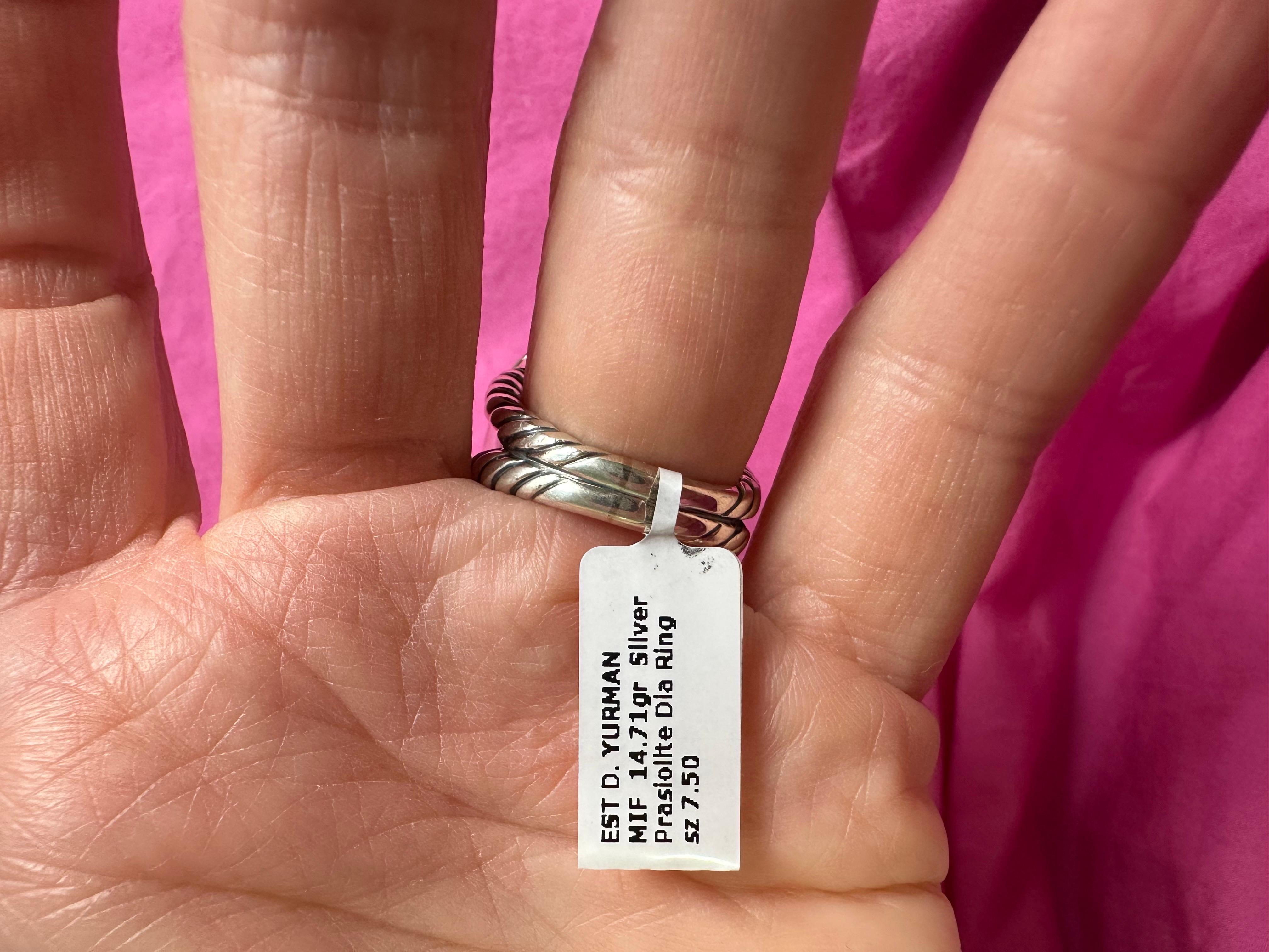 Lemon Quartz cocktail ring silver by David Yurman size 7.5 For Sale 2