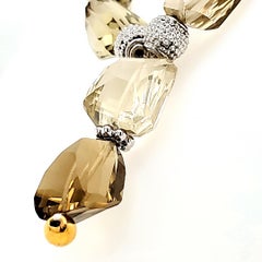 Lemon Quartz Cts 406.60 Necklace