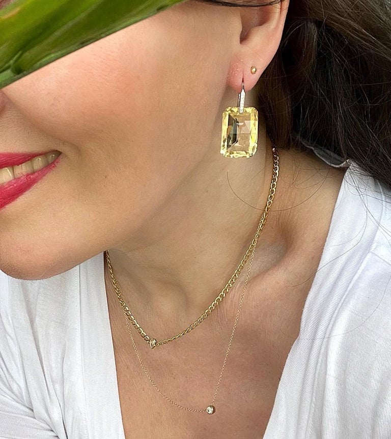 Lemon Quartz Earrings in Sterling Silver at 1stDibs