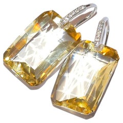 Lemon Quartz Earrings in Sterling Silver