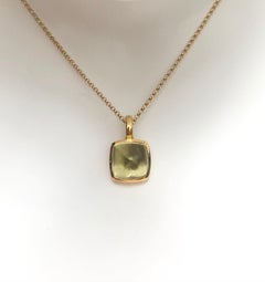 Lemon Quartz Pendant Set in 18 Karat Gold Settings