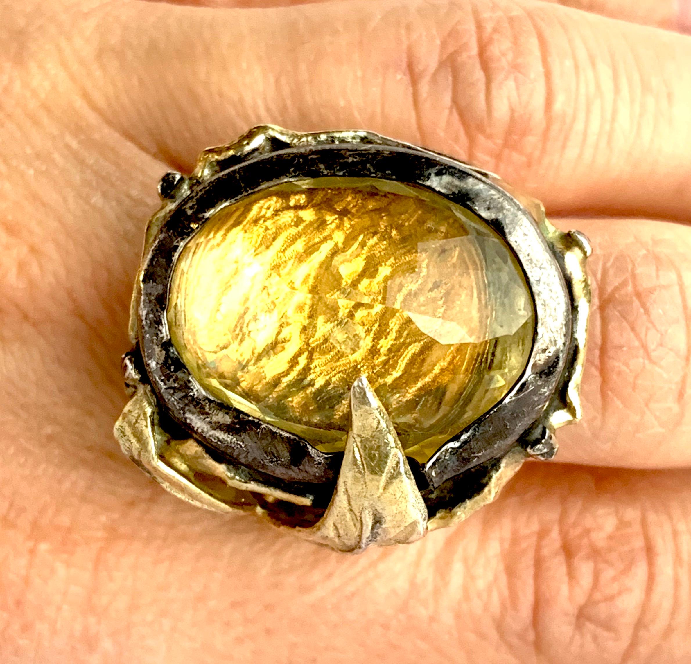 Material: Silver
Center Stone Details: 1 Oval Lemon Quartz - Measuring 17 x 22 mm
Size: 5.75. Alberto offers complimentary sizing on all rings.

Fine one-of-a kind craftsmanship meets incredible quality in this breathtaking piece of jewelry.
