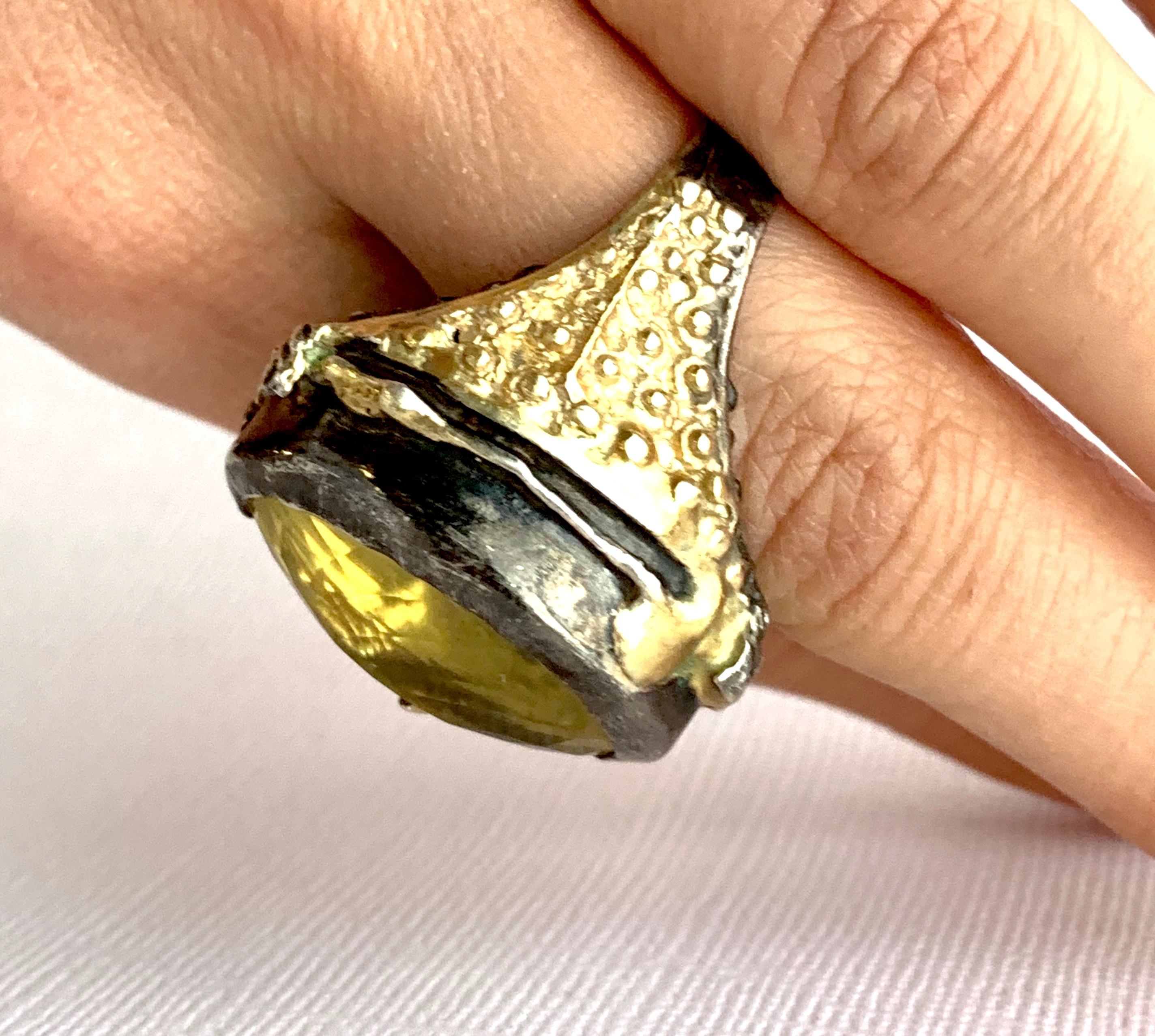 Lemon Quartz Ring In New Condition For Sale In GREAT NECK, NY