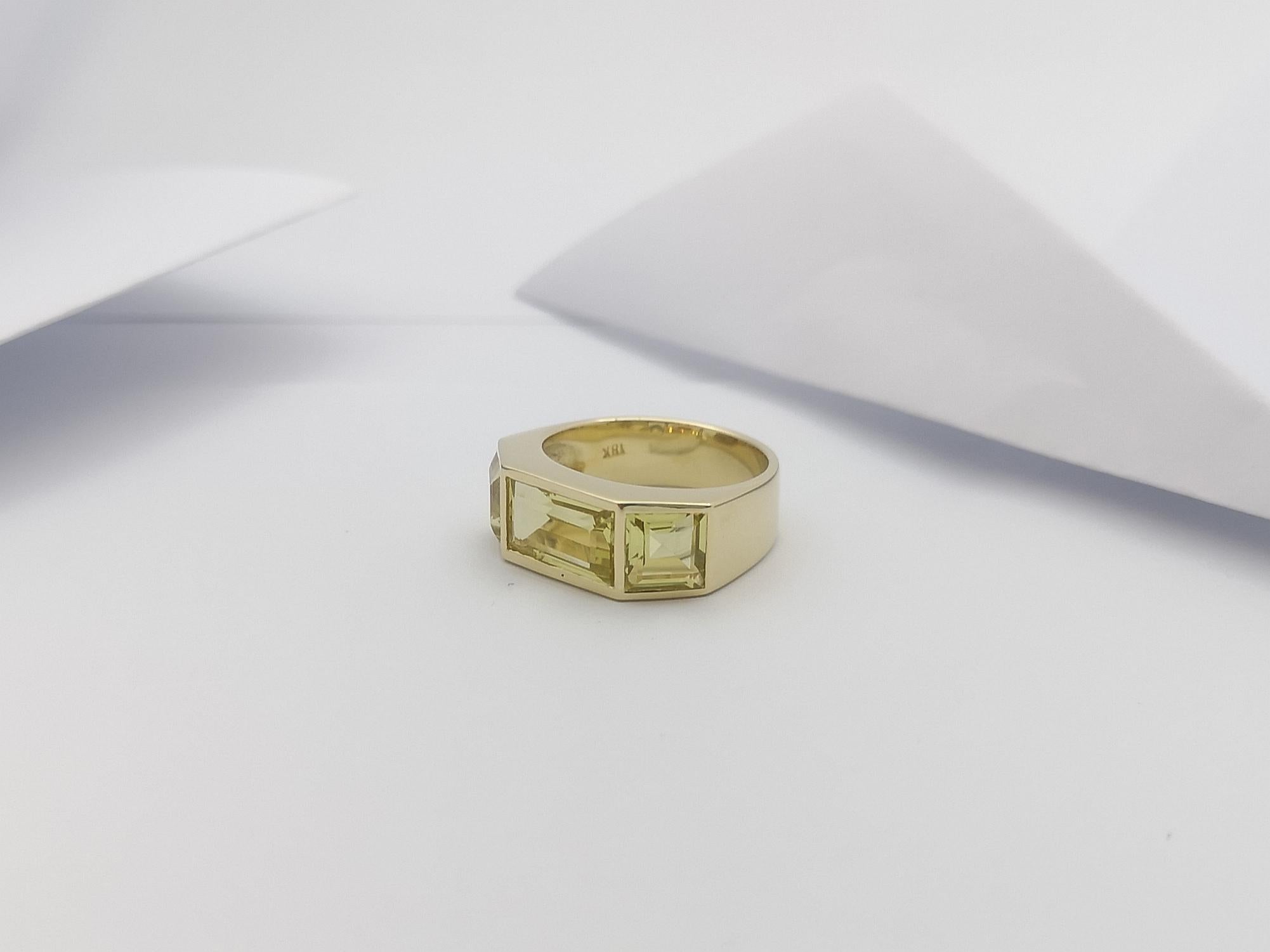 Zi Zi Zitronenquarz Ring Set in 18 Karat Gold Fassung im Angebot 4