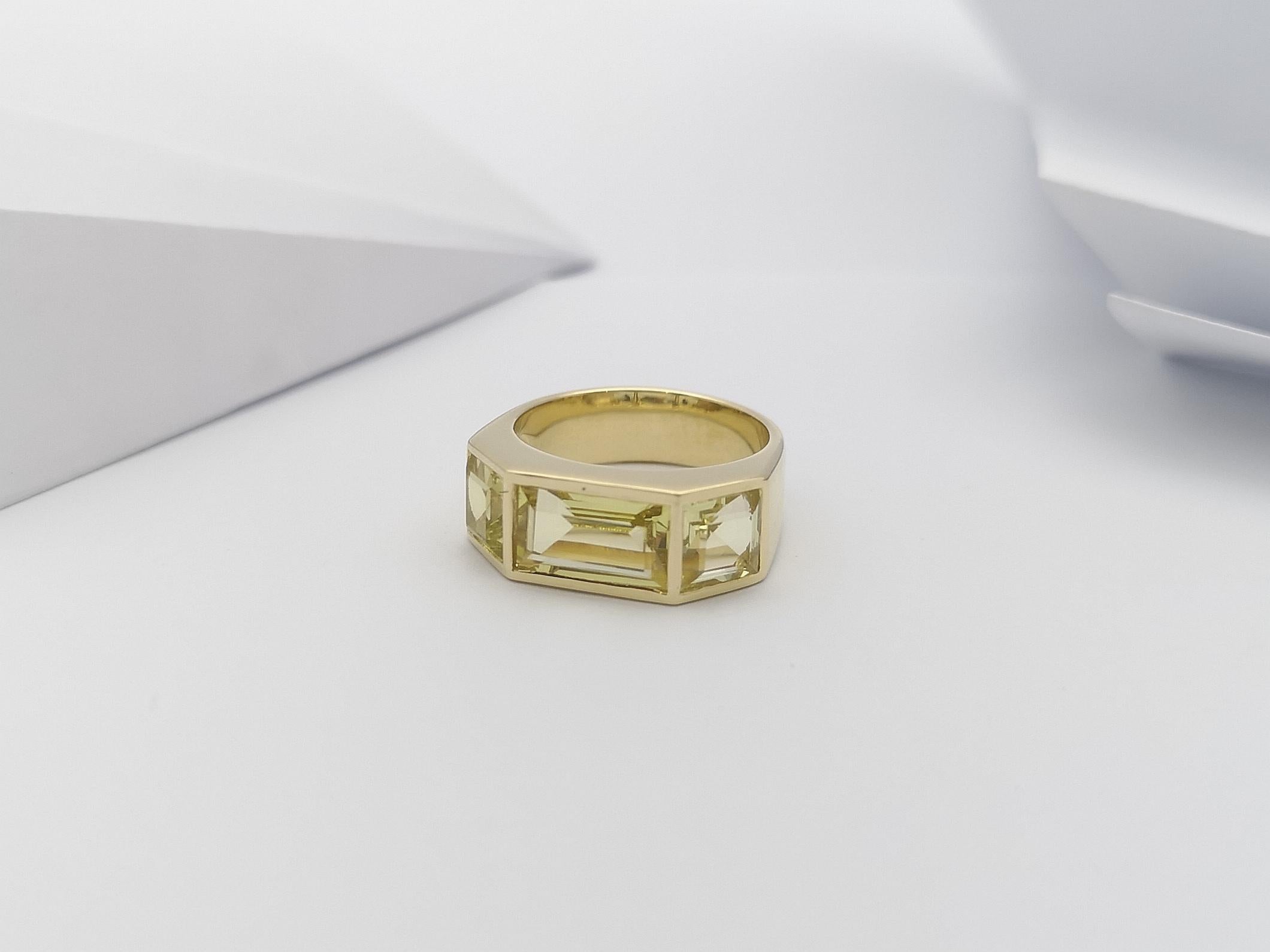 Zi Zi Zitronenquarz Ring Set in 18 Karat Gold Fassung im Angebot 7