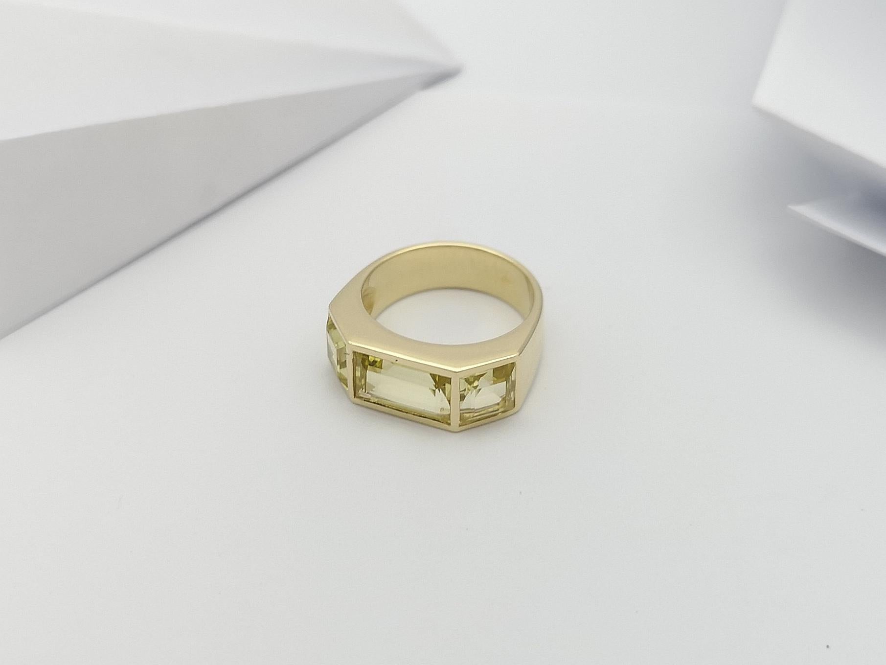 Zi Zi Zitronenquarz Ring Set in 18 Karat Gold Fassung im Angebot 9