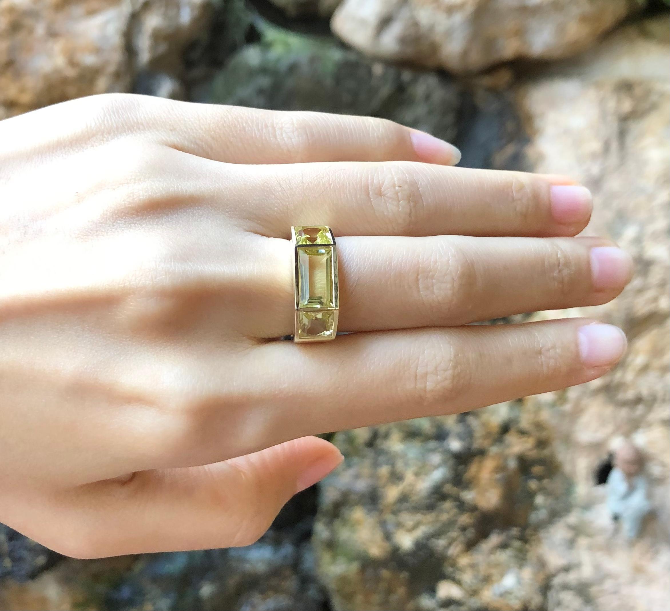 Zi Zi Zitronenquarz Ring Set in 18 Karat Gold Fassung (Zeitgenössisch) im Angebot