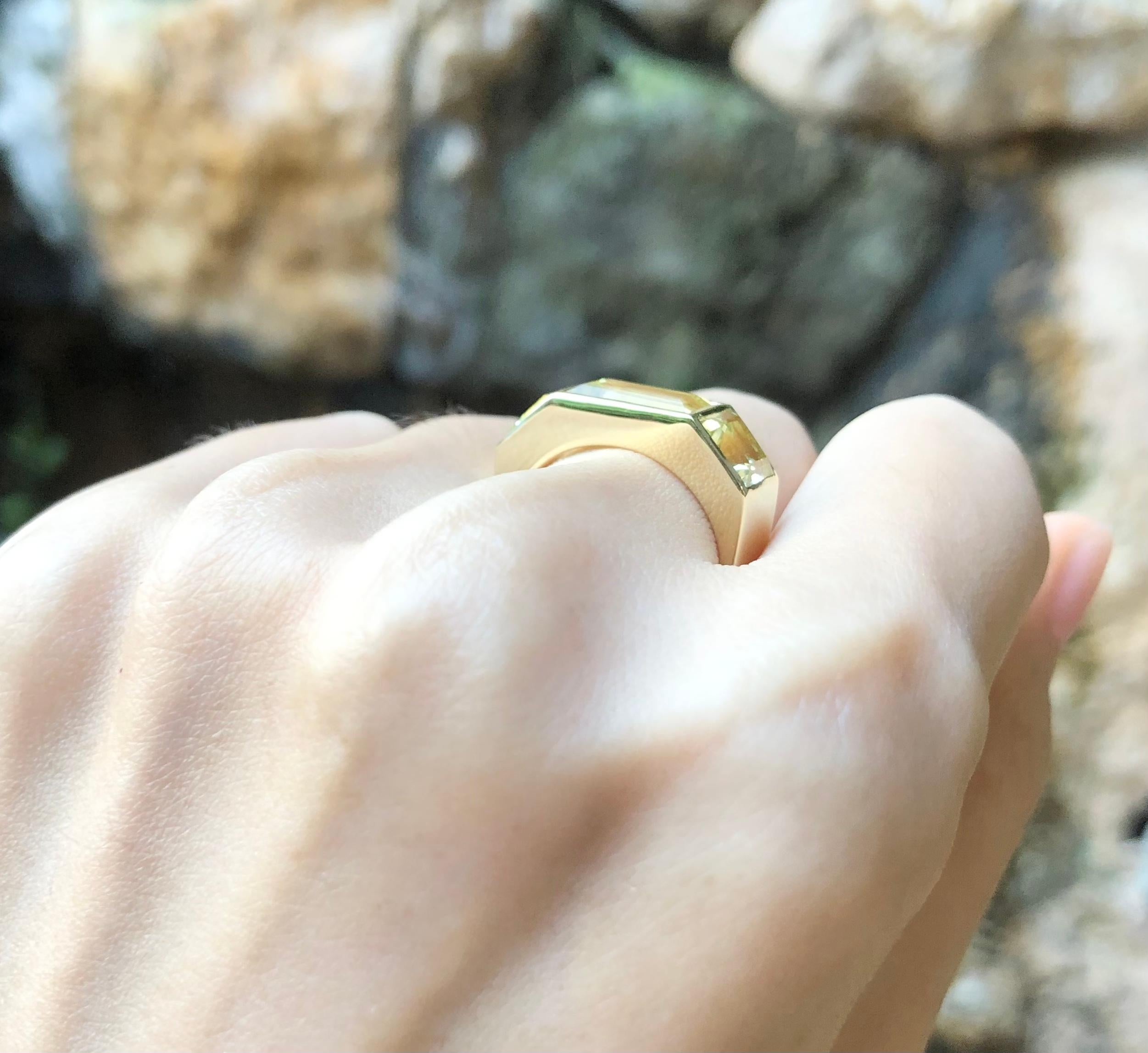 Zi Zi Zitronenquarz Ring Set in 18 Karat Gold Fassung für Damen oder Herren im Angebot