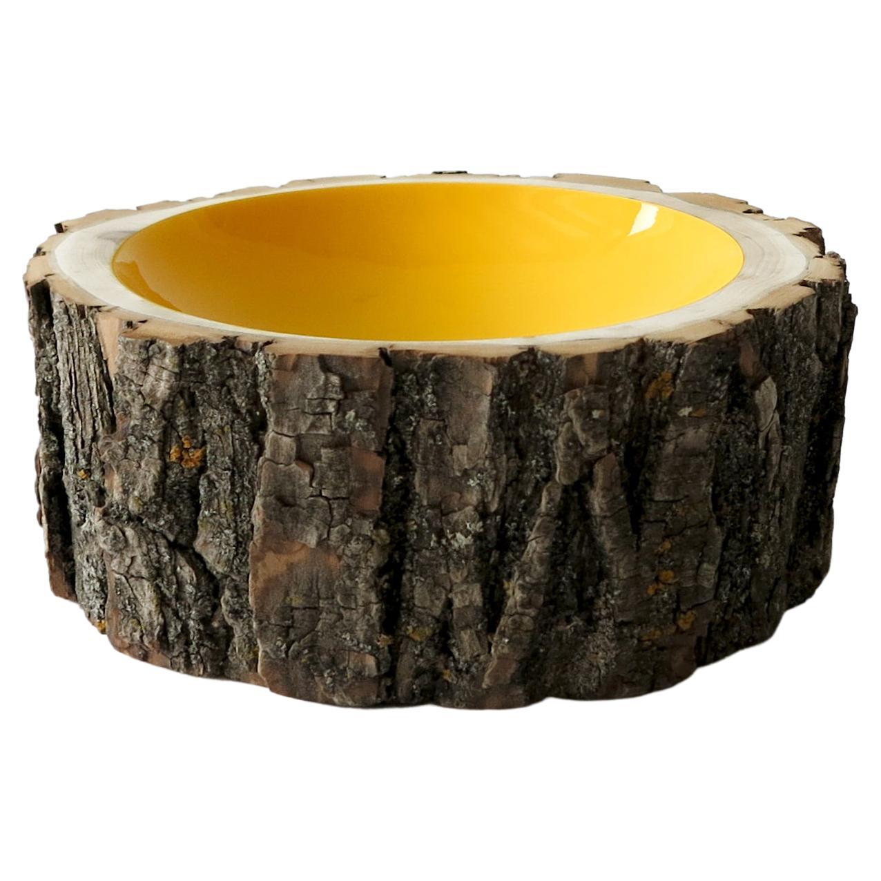 Lemon Size 8 Log Bowl by Loyal Loot Made to Order Hand Made from Reclaimed Wood For Sale