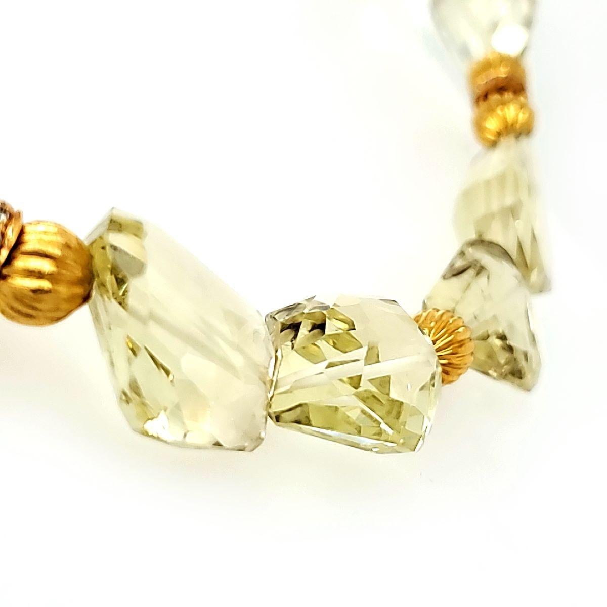 Contemporaneo Collana con Topazio Limone 235 carati e diamante rotondo in vendita