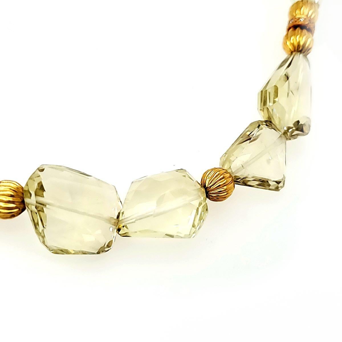 Taglio ovale Collana con Topazio Limone 235 carati e diamante rotondo in vendita