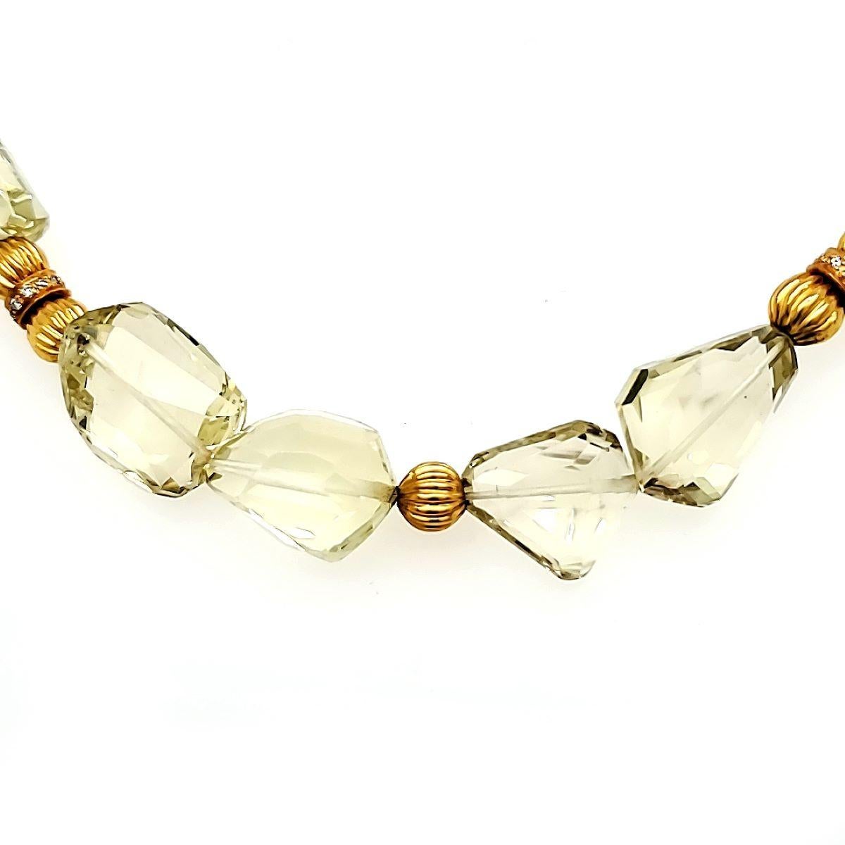 Collana con Topazio Limone 235 carati e diamante rotondo In condizioni Nuovo in vendita a Hong Kong, HK