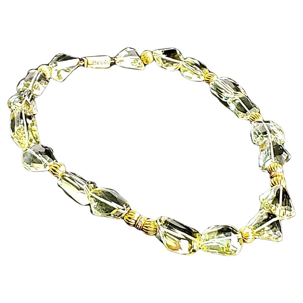 Collana con Topazio Limone 235 carati e diamante rotondo