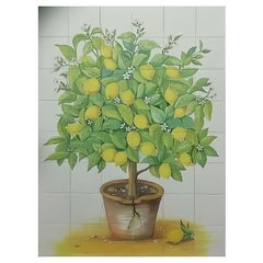 Lemon Tree Tile Mural, Outdoor Ceramic Wall Tiles