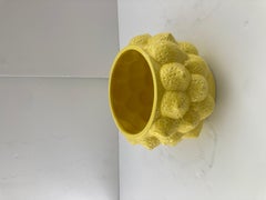 Lemon Yellow Glazed Ceramic Cache Pot