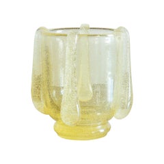 Lemon Yellow Murano Glass Vase, Italy, 1950s