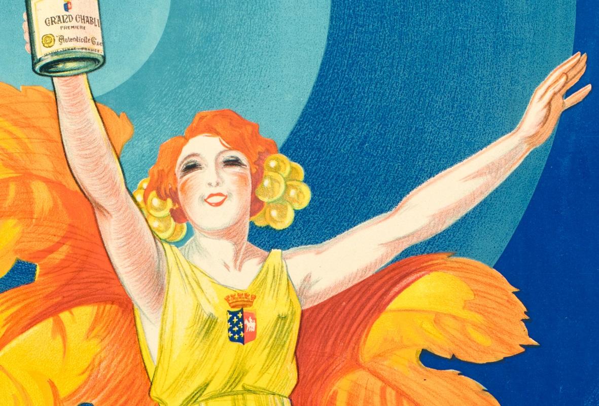 Lemonnier, Vintage Alcohol Poster, Chablisienne, Bourgogne Wine, Vineyard, 1926 Bon état - En vente à SAINT-OUEN-SUR-SEINE, FR