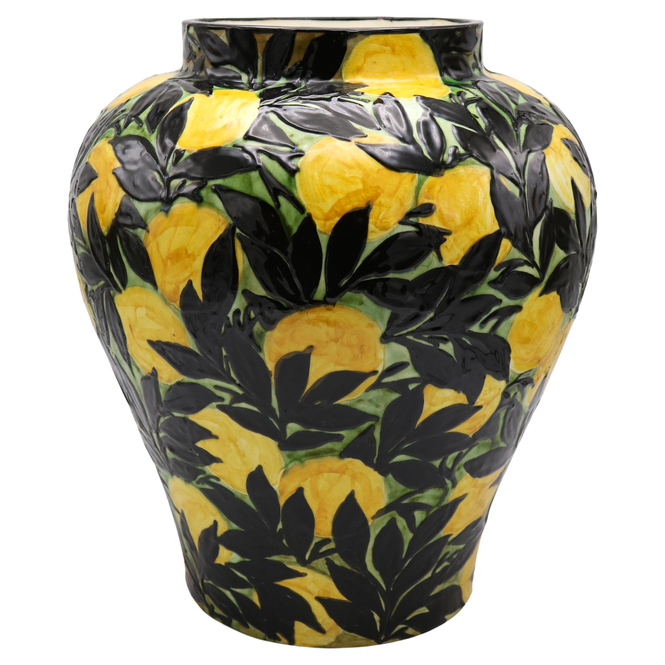 Vase en céramique d'époque Art Déco Max Laeuger Allemagne 1921