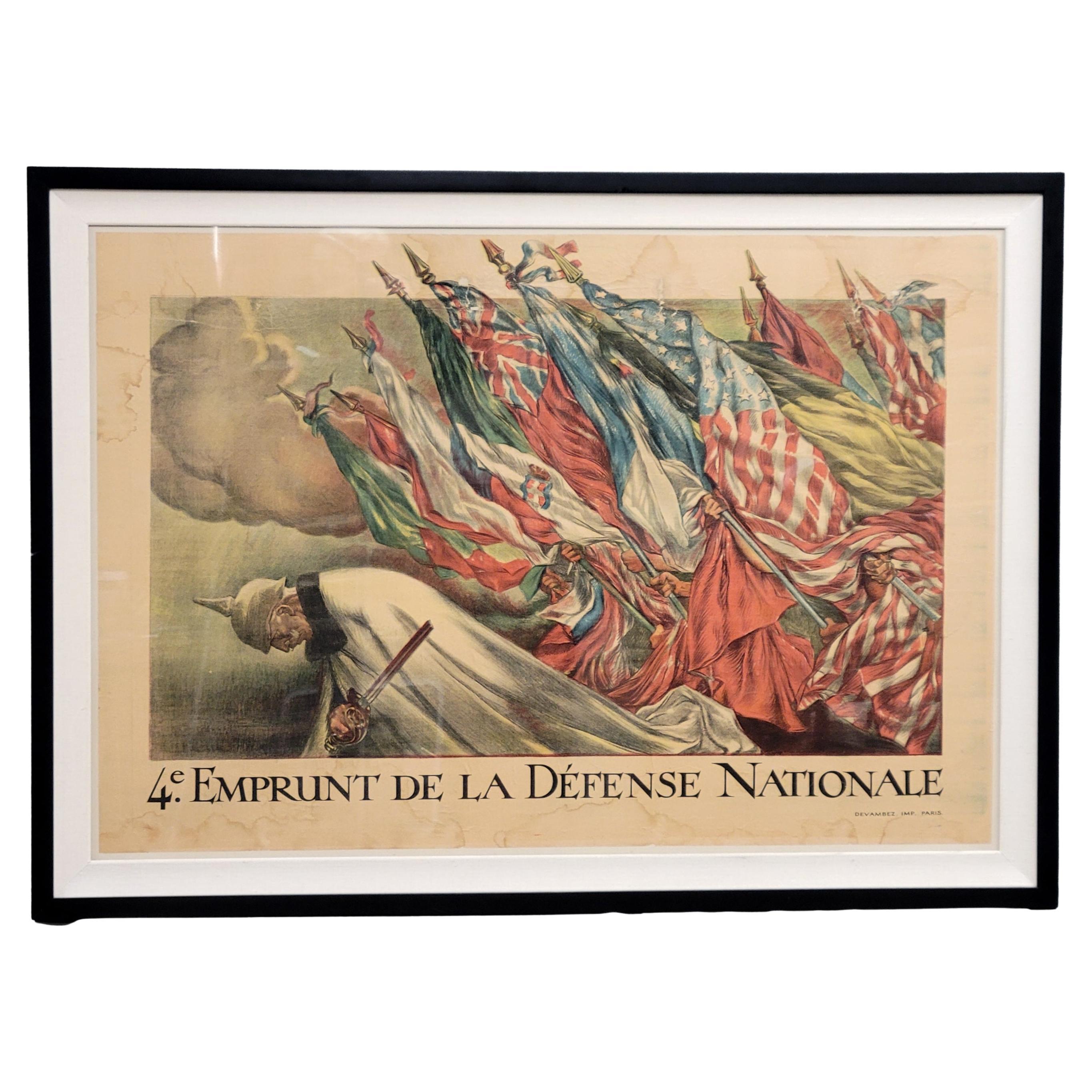 "L
Emprunt De La Defense Nationale" Ww1 Vintage Poster, by Jules Abel Faivre