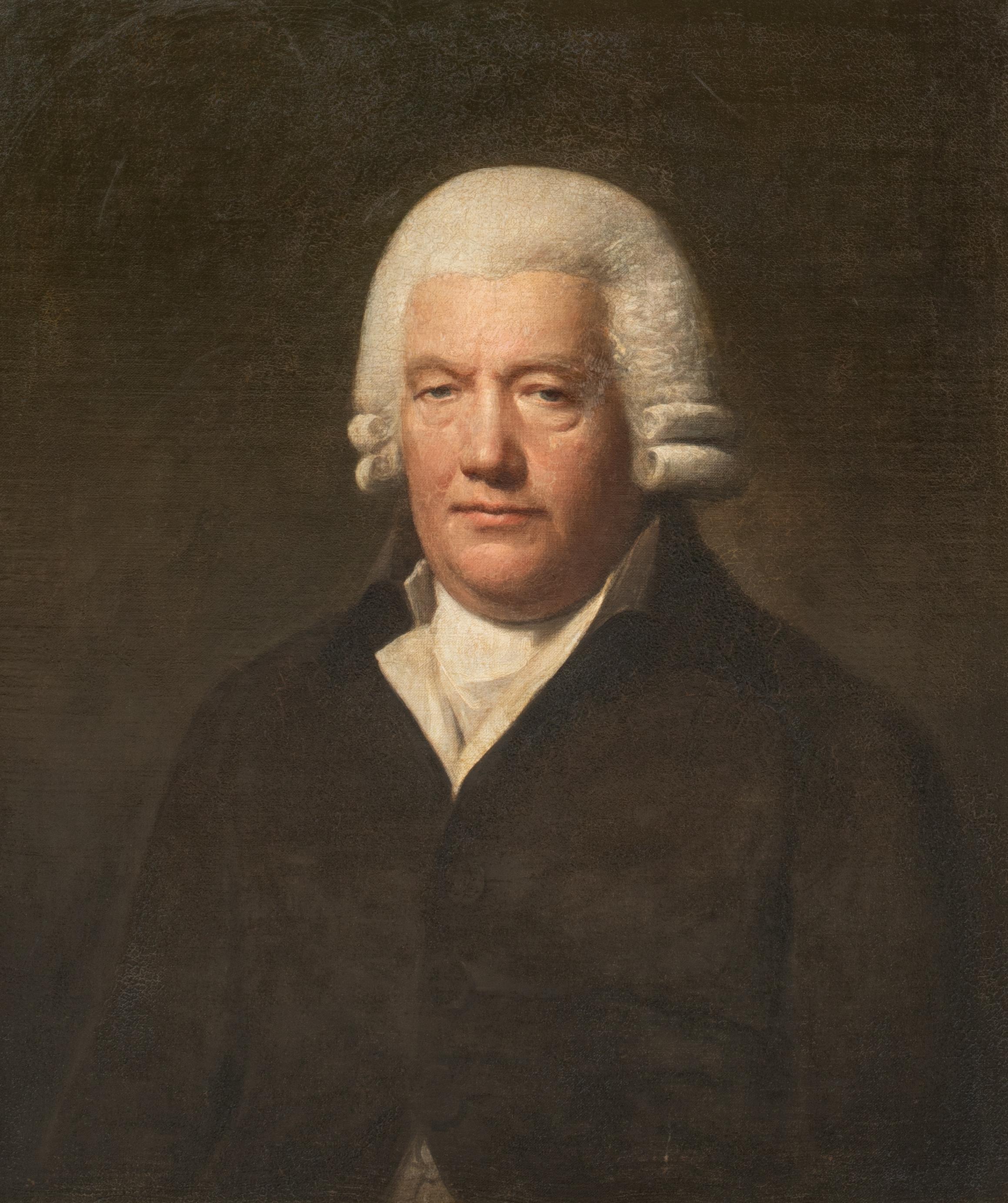 Portrait de George Seddon, fabricant de meubles de Londres, 18e siècle  L - Noir Portrait Painting par Lemuel Francis Abbott