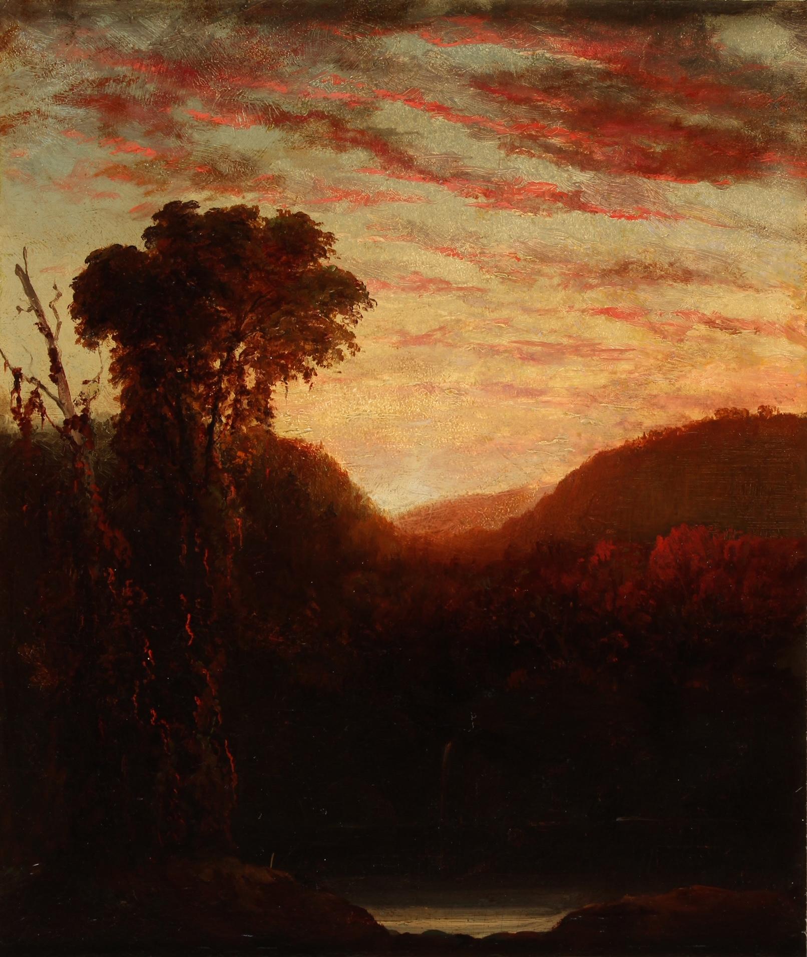 Scena nella Mohawk Valley, Utica, NY di Lemuel Maynard Wiles (americano, 1826-1905) in vendita 1