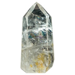 Lemurian Quartz Obelisk Point with Orange Hematite