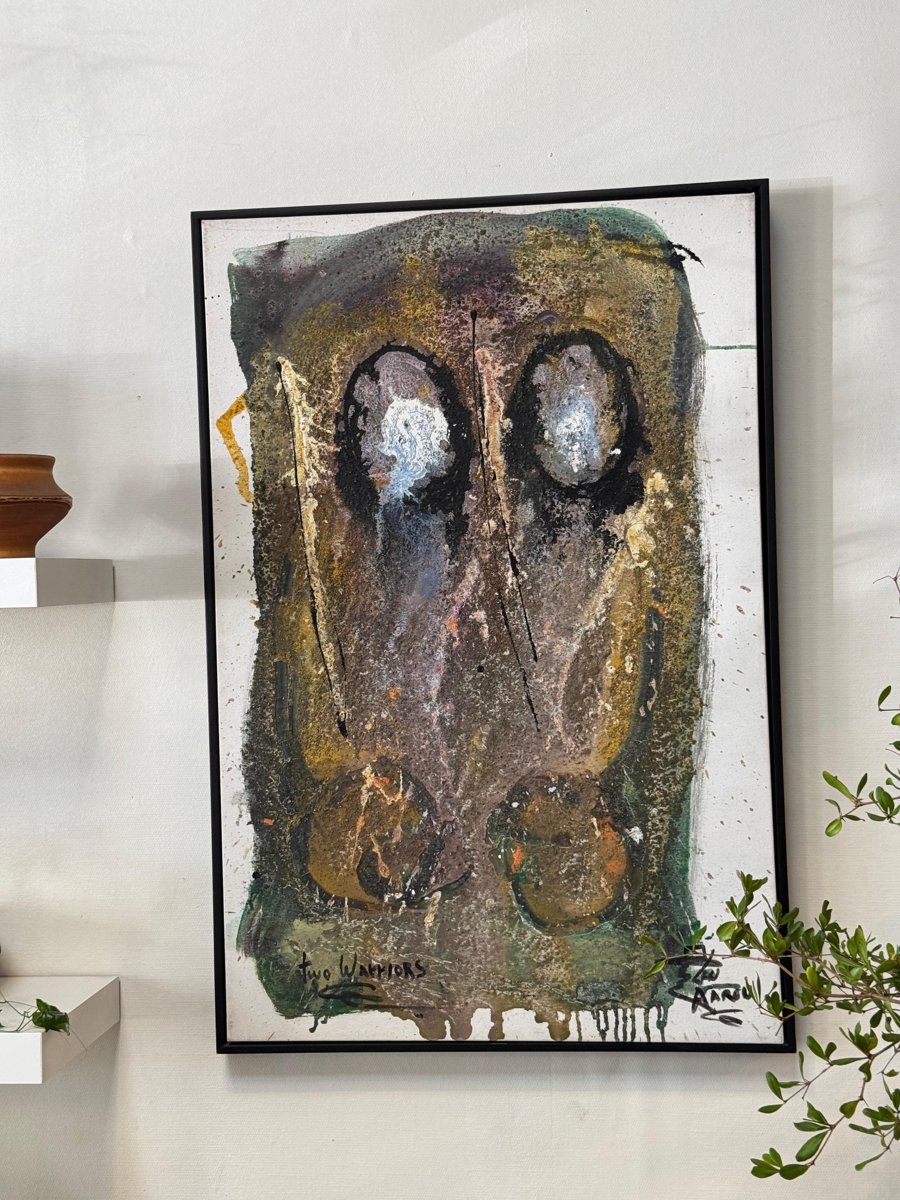 This captivating original mixed media painting titled 