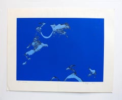 Lunar Landscape Abstract Signed Numbered Screenprint Blue