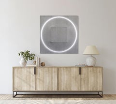 Angels Flight Sculpture  - Original Abstract Minimalist White on Linen Artwork