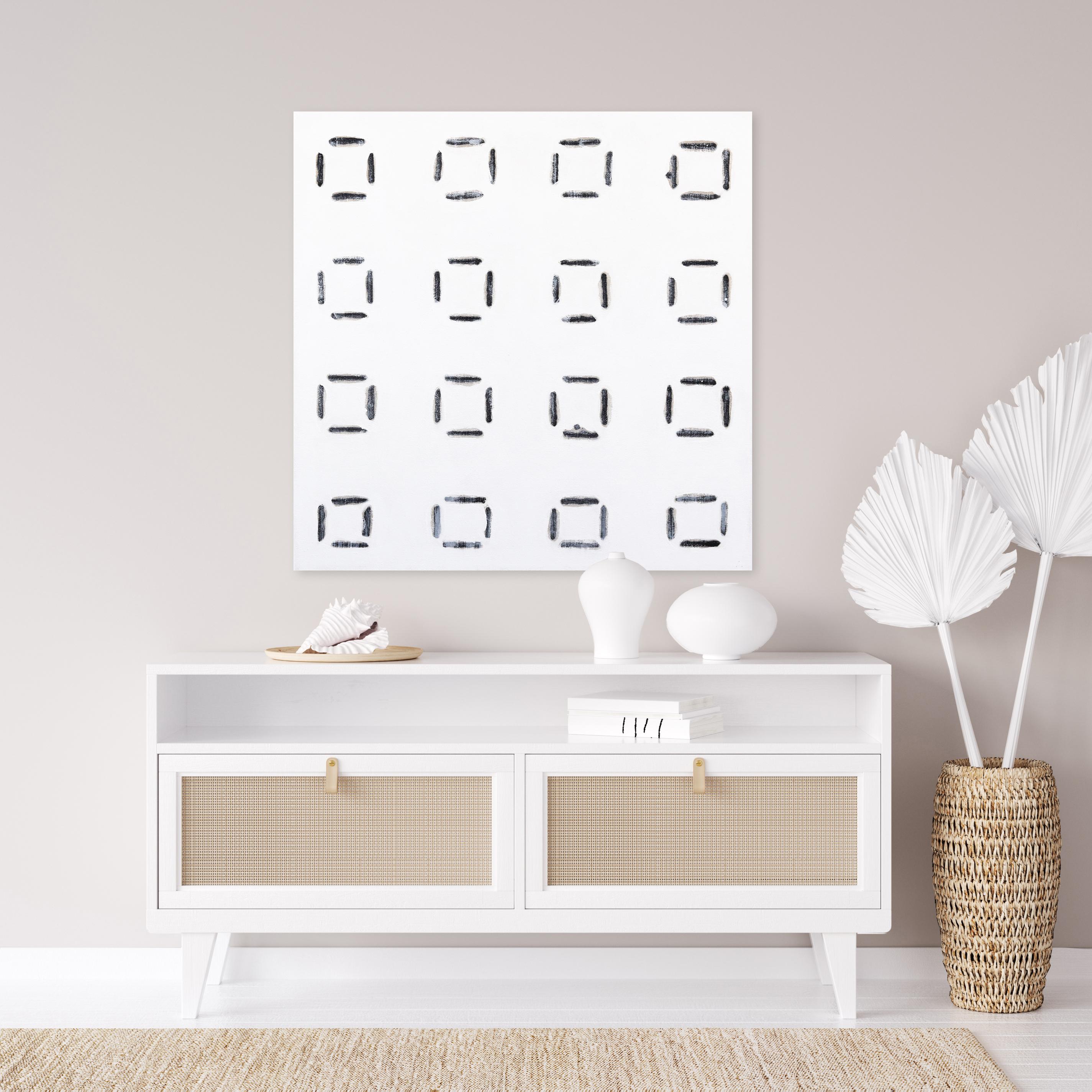 Disturbo atmosferico #3 - Quadro geometrico minimalista originale su tela in vendita 1