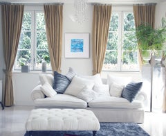 Stratum blu: Stoccolma - Pittura astratta a tecnica mista originale