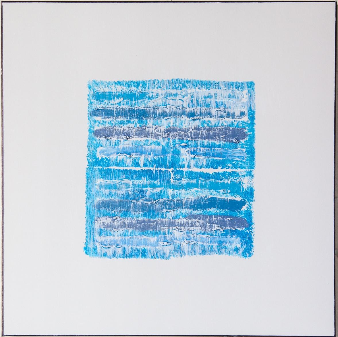Blue Strata Pattern: Stockholm - Mixed Media Art by Len Klikunas