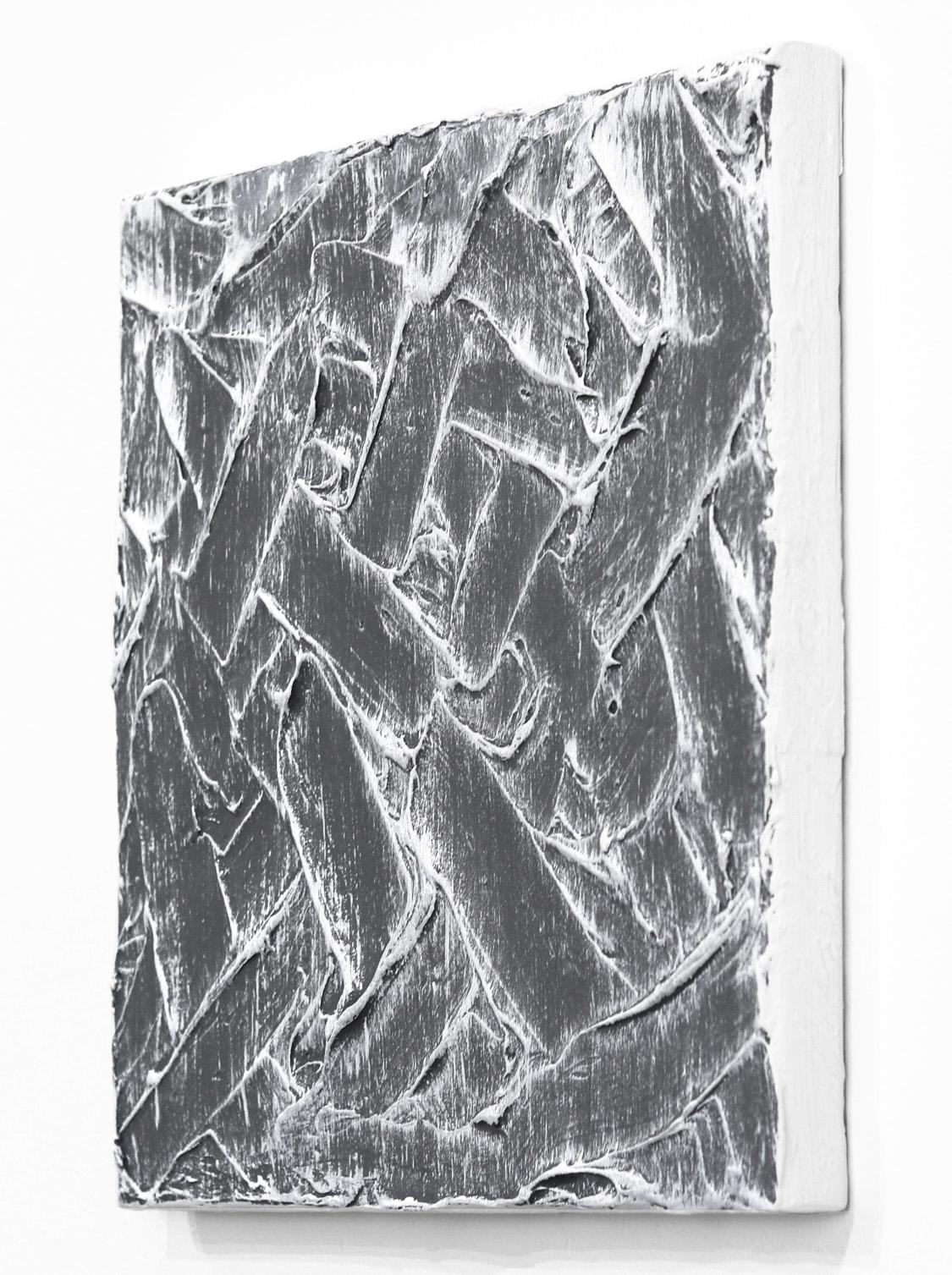 Tiefe Texturen 005 (Grau), Abstract Painting, von Len Klikunas