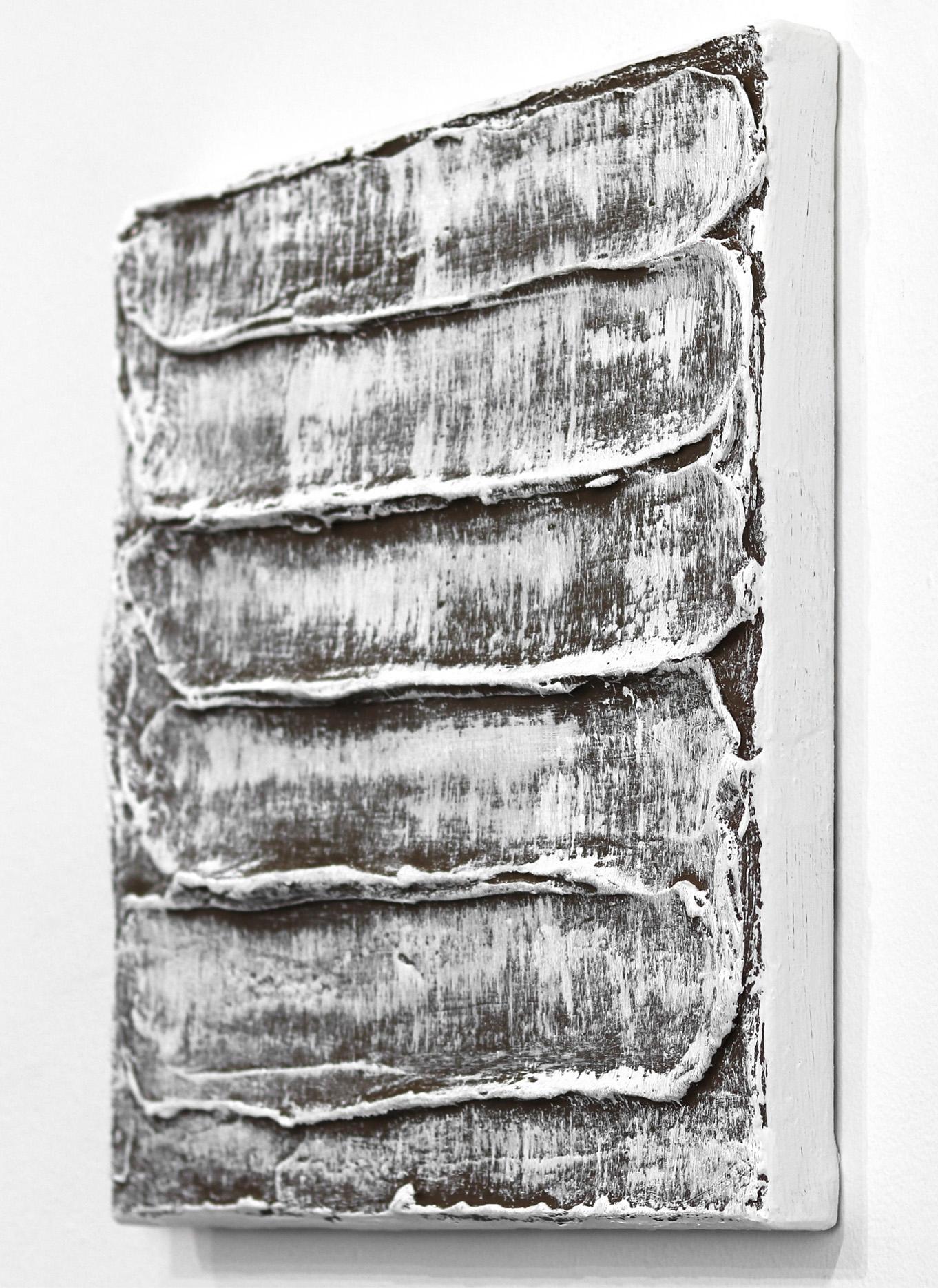 Textures profondes 007 - Peinture texturée abstraite minimaliste à empâtement épais sur toile en vente 1
