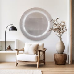 Scheibe mit ruhender Korona - Kreisförmiges abstraktes minimalistisches skulpturales Kunstwerk