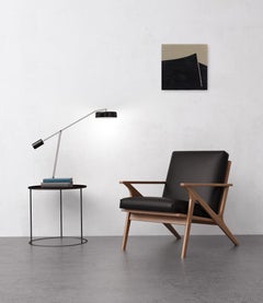 Ebony Pictograph 4 - Minimalist Painting Black on Natural Linen Canvas