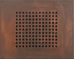 Ebenholz Pictograph 4-2 – Texturiertes, abstraktes, minimalistisches Kunstwerk auf Leinwand