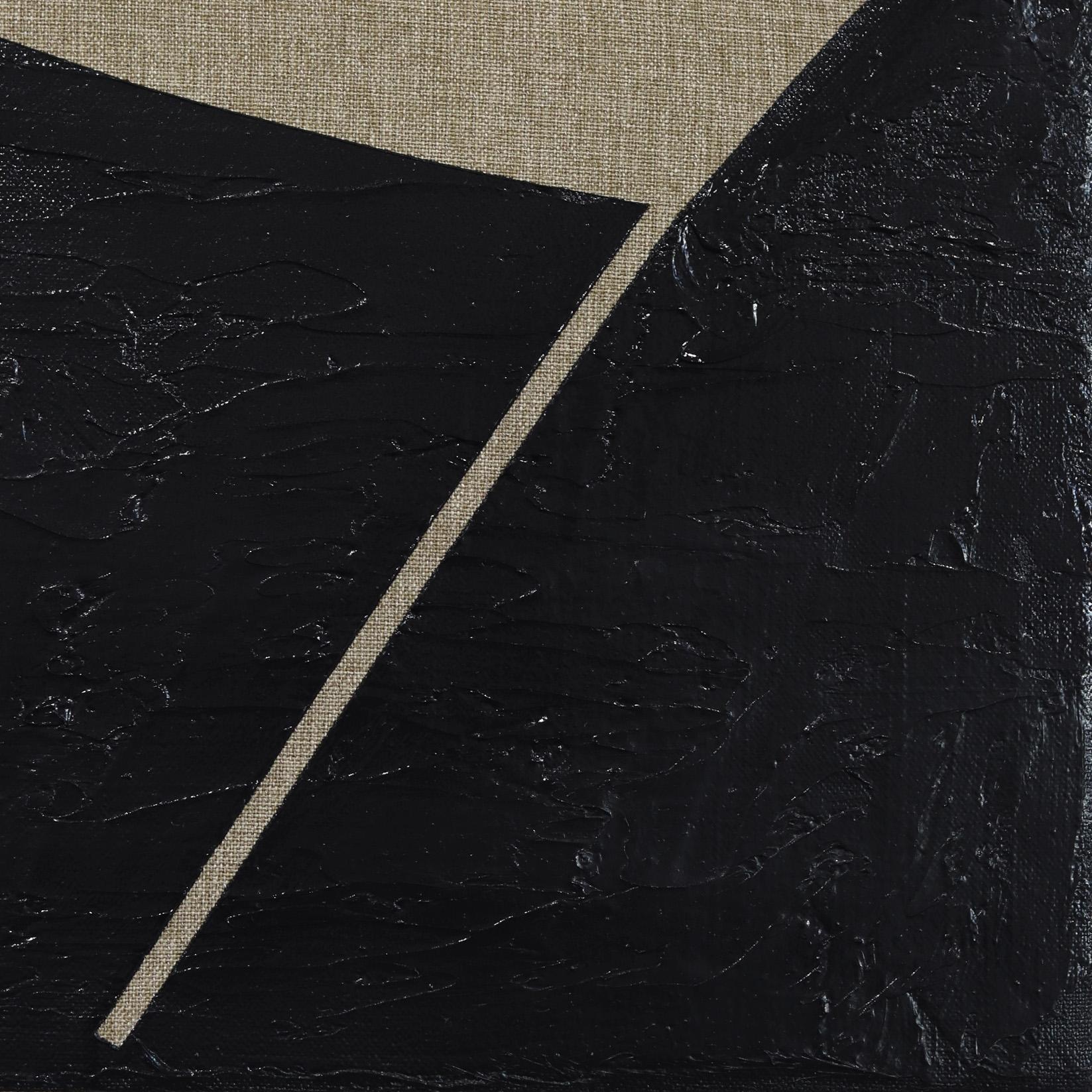 Pictograma de Ébano 7 - Obra de Arte Minimalista Acrílico Original sobre Lienzo en venta 5