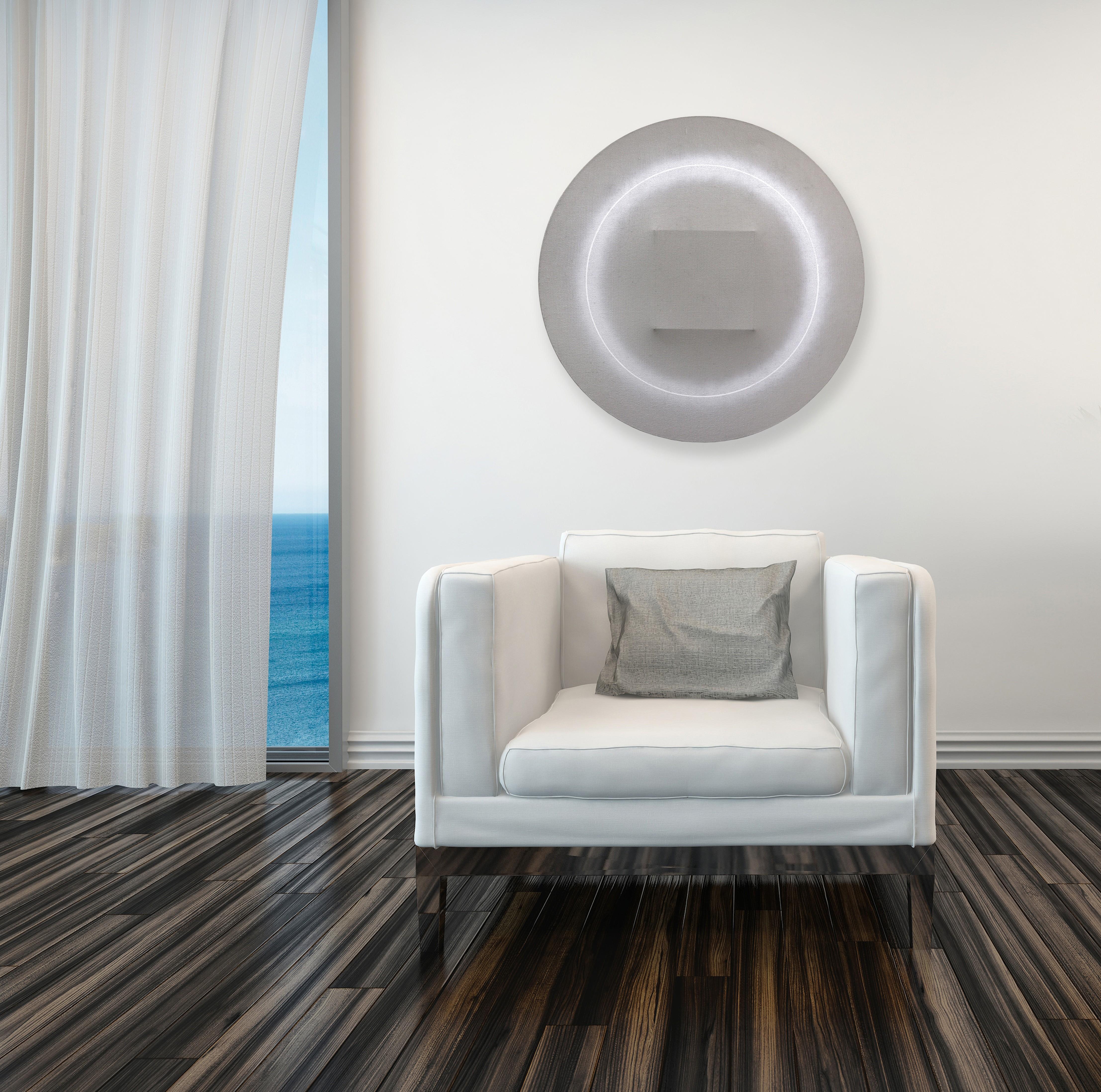 Emerging Coronal Disk with Square Structure - Abstract Minimalist Artwork For Sale 1