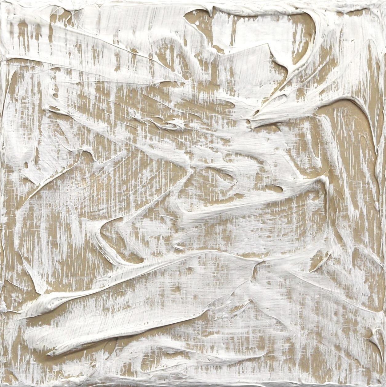 Len Klikunas Abstract Sculpture - Forces of Nature 2 - Sculptural Abstract Minimalist Textural Artwork on Canvas