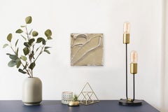 Forces de la nature 20  - Peinture sur toile abstraite et minimaliste beige richement texturée